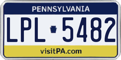 PA license plate LPL5482