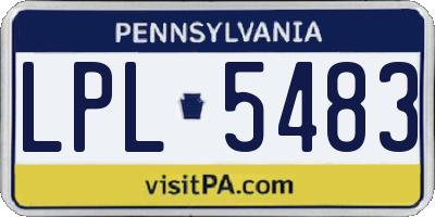 PA license plate LPL5483