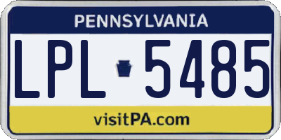 PA license plate LPL5485