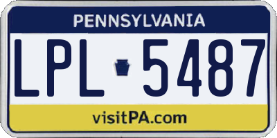 PA license plate LPL5487