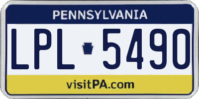 PA license plate LPL5490