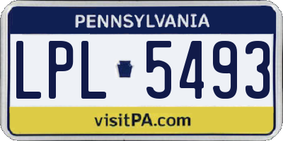 PA license plate LPL5493