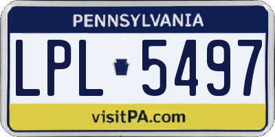 PA license plate LPL5497