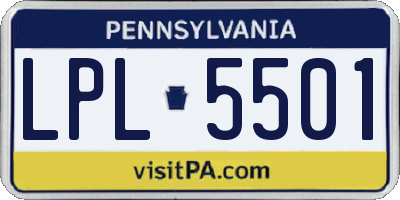 PA license plate LPL5501