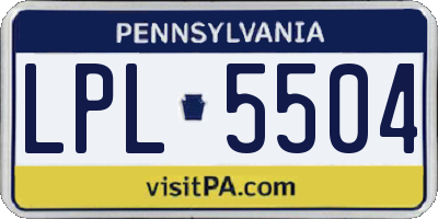PA license plate LPL5504