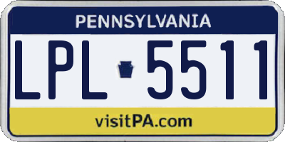 PA license plate LPL5511