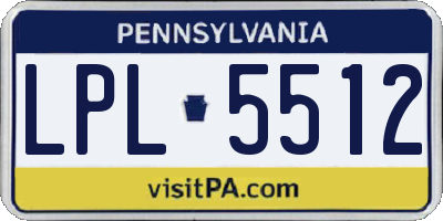 PA license plate LPL5512