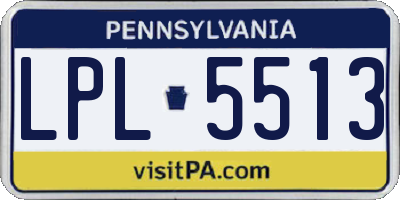 PA license plate LPL5513