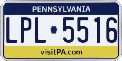 PA license plate LPL5516