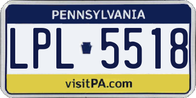 PA license plate LPL5518