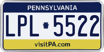 PA license plate LPL5522