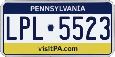 PA license plate LPL5523