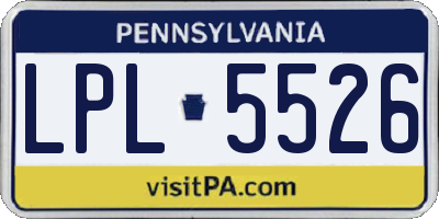 PA license plate LPL5526