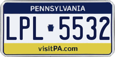 PA license plate LPL5532