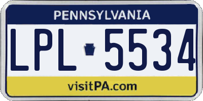 PA license plate LPL5534