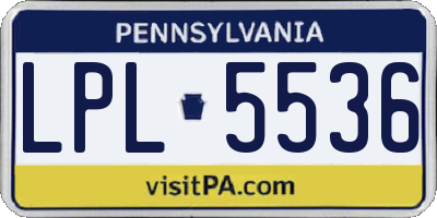 PA license plate LPL5536