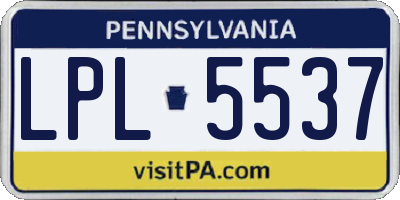 PA license plate LPL5537