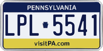 PA license plate LPL5541