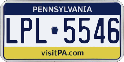 PA license plate LPL5546