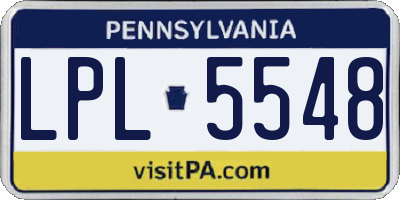 PA license plate LPL5548