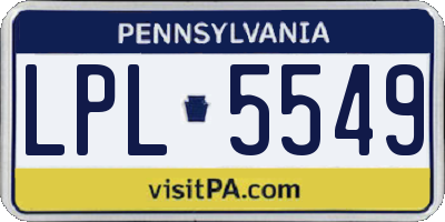 PA license plate LPL5549