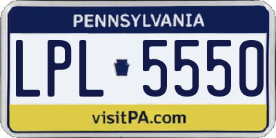 PA license plate LPL5550