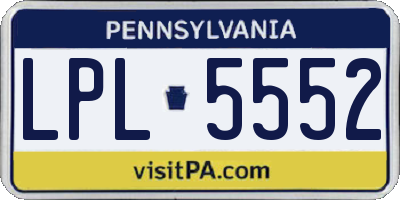 PA license plate LPL5552