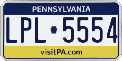 PA license plate LPL5554