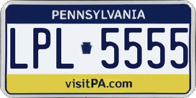 PA license plate LPL5555