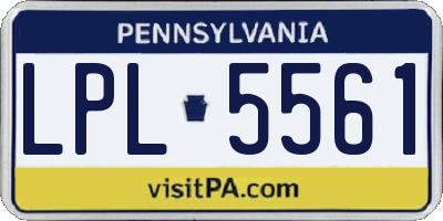 PA license plate LPL5561