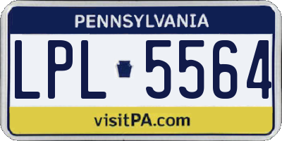 PA license plate LPL5564