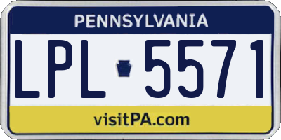 PA license plate LPL5571