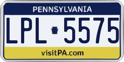 PA license plate LPL5575