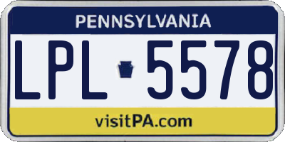 PA license plate LPL5578