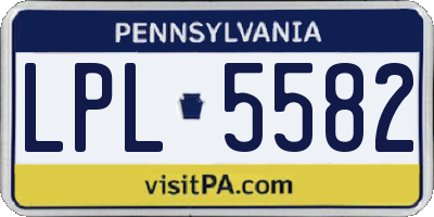 PA license plate LPL5582