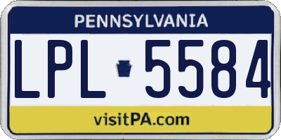 PA license plate LPL5584