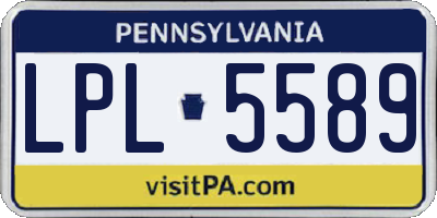 PA license plate LPL5589