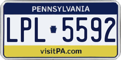 PA license plate LPL5592