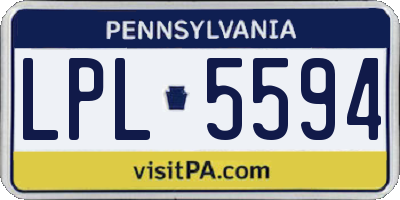 PA license plate LPL5594