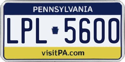 PA license plate LPL5600