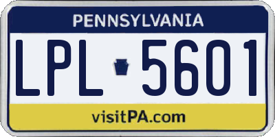 PA license plate LPL5601