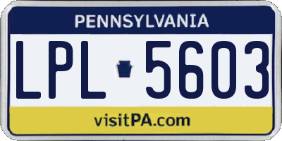 PA license plate LPL5603