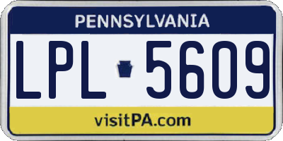 PA license plate LPL5609