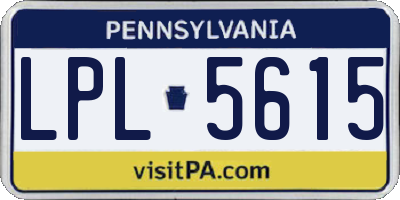 PA license plate LPL5615