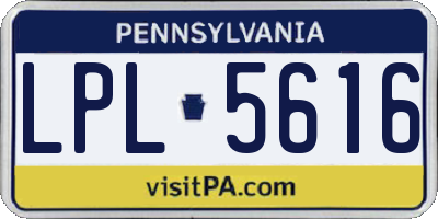 PA license plate LPL5616