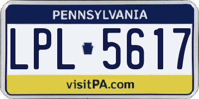 PA license plate LPL5617