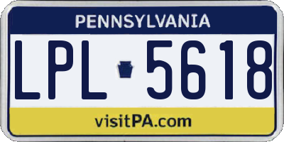 PA license plate LPL5618