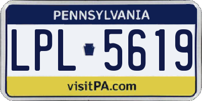PA license plate LPL5619