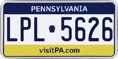 PA license plate LPL5626