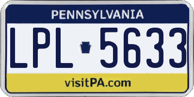 PA license plate LPL5633